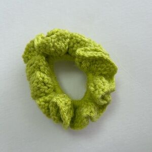Lime Green Crochet Scrunchie